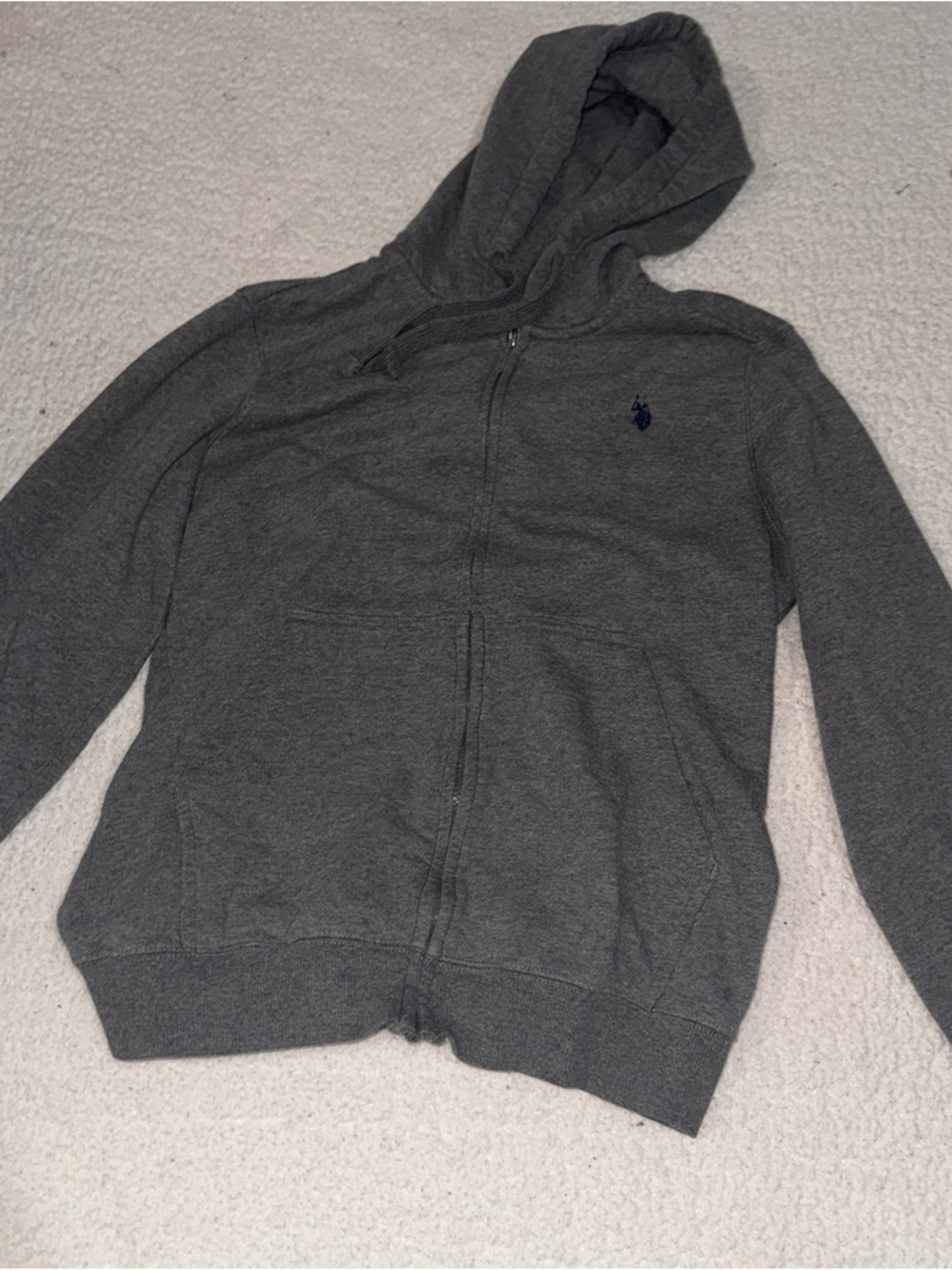Polo by Ralph Lauren Dark Gray Zip Hoodie with Navy Pony
